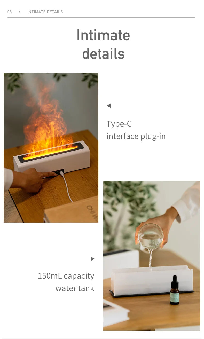 Colorful Simulation Flame Diffuser USB Plug-in Fragrance Office Home Flame Humidification Diffuser Diffuser Magic Electronics S8ce96f3d44a1463dbbc005f3f58368c09