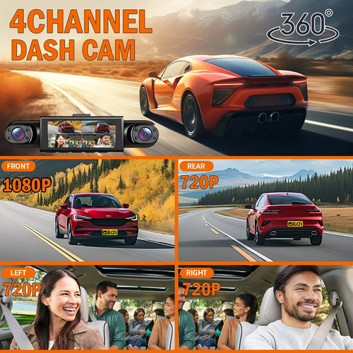 4 Channel Dash Cam 360° Car Video Recorder Black Box with Night Vision 24/7 Parking Monitor G-Sensor Loop Recording auto parts Magic Electronics S8dba4140a4644eed963dc6ef574cf5cdN