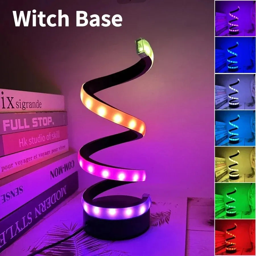 Creative Spiral LED Night Light 3 Colors Dimmable Desk Lamp Reading Light for Living Room Office Desk Bedroom Bedside Decor - Magic Electronics