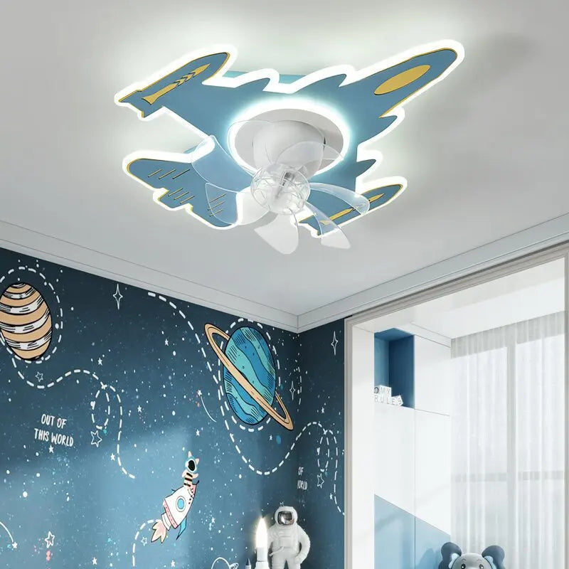 View details for Ceiling Fan with Light Aircraft Ceiling Fan with Remote Control LED Dimming Ceiling Lamp Chandelier Lighting for Children's Room Ceiling Fan with Light Aircraft Ceiling Fan with Remote Control LED Dimming Ceiling Lamp Chandelier Lighting 