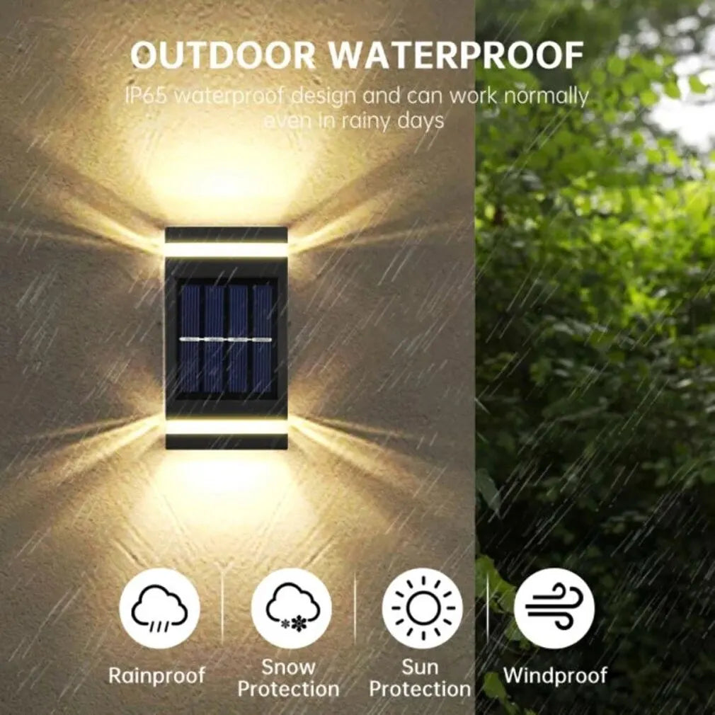 Solar LED Light Outdoor Waterproof Wall Lamp Dusk to Dawn Fence Lighting for Summer Garden Yard Porch Walkway Camping Home Magic Electronics S8ebad5d0ee284021a6572927f18a019fm