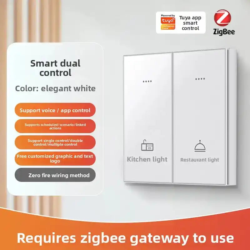 Zigbee Smart Switch Glass Panel Tuya Smart Home App Remote Control With Timer Function Voice Control Intelligent Button Switch - Magic Electronics