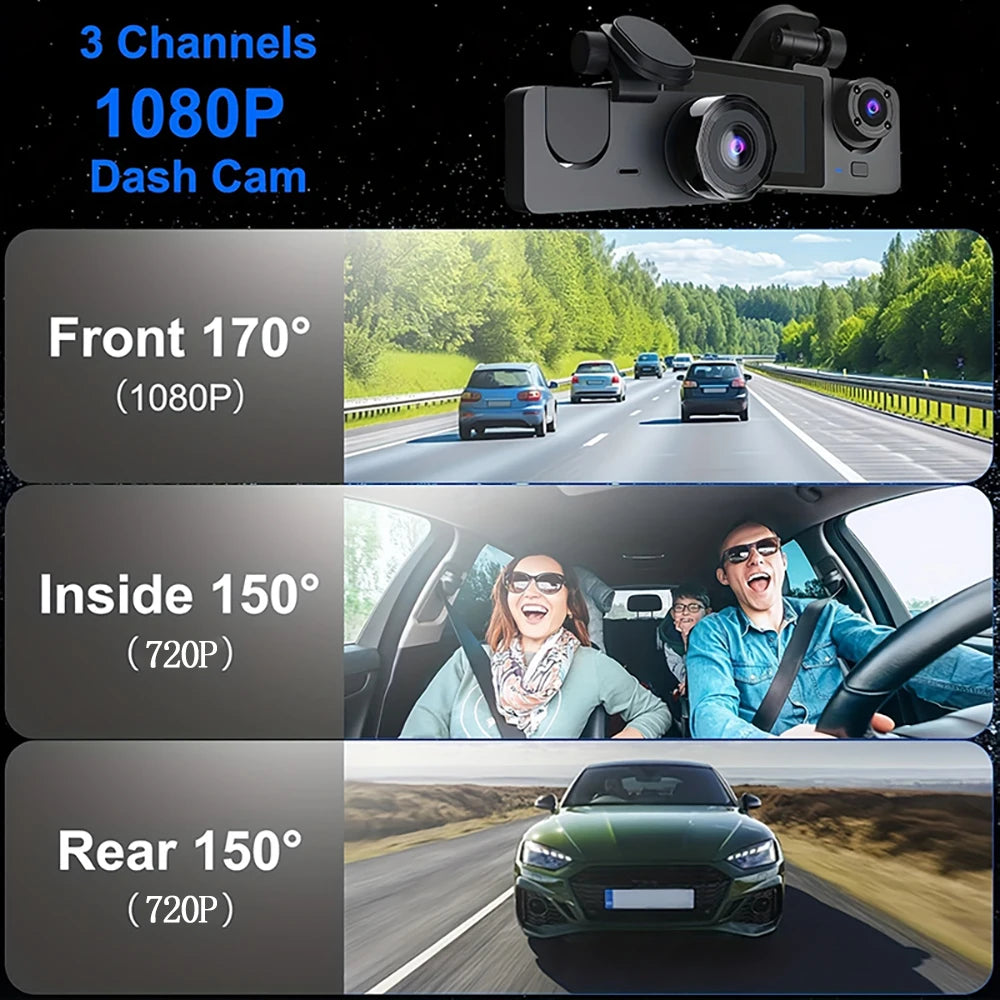 3Channel 1080P Dash Cam for Cars WIFI Car DVR Video Recorder Rear View Camera for Vehicle Night Vision Black Box Car Assecories Magic Electronics S90346b4409c549629fd10723773c0691D