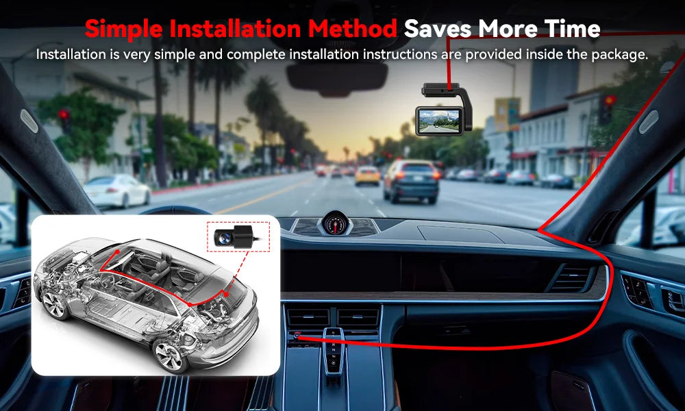 REDTIGER A4 4k Dash Cam Front and Rear Drive Recorder GPS& 5G WiFi Touch Screen Night Vision 24H Parking Mode Voice Control - Magic Electronics