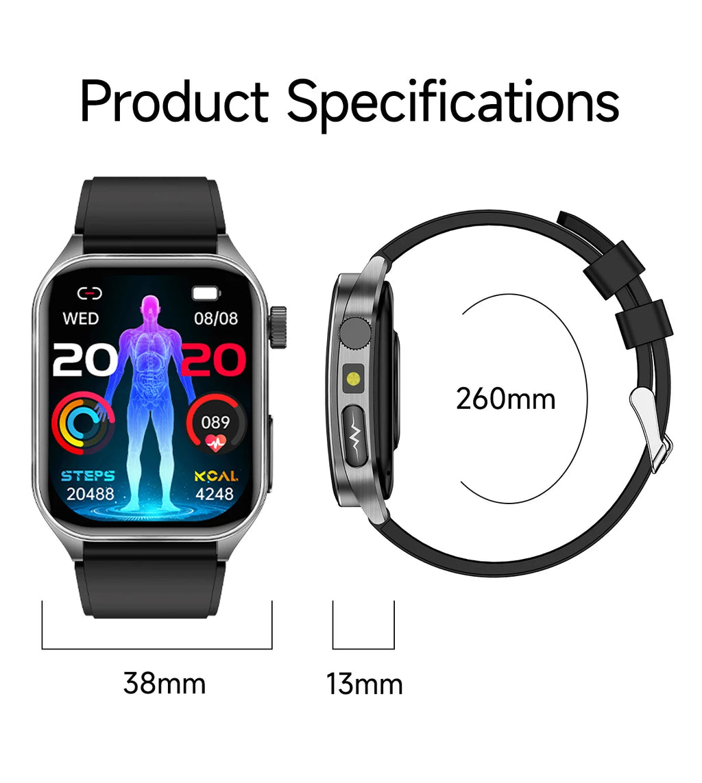 New Laser Treatment Three High Smart Watch Men ECG Heart Rate Uric Acid Health Tracker 1.95 inches Sapphire Glass SmartBracelet Magic Electronics S90dc33a58912419ab0ef877f674143faO
