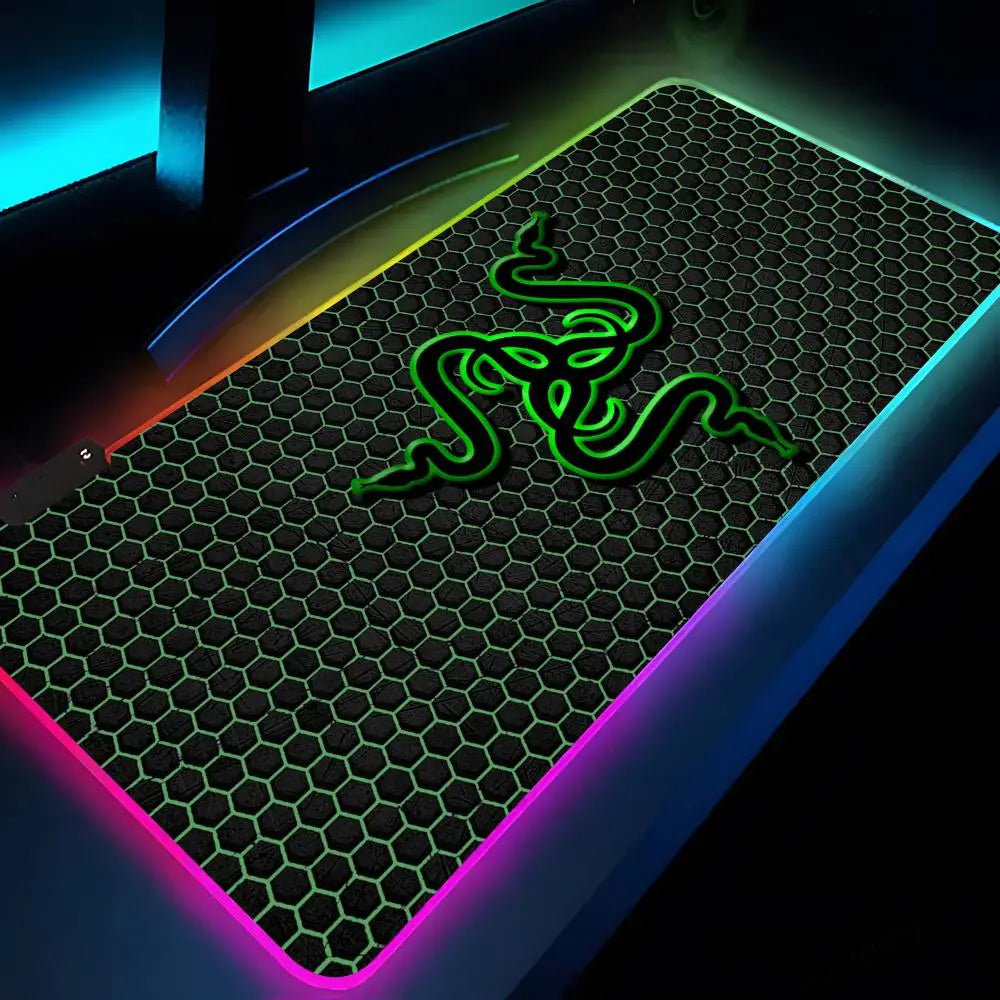 Razer Mouse Pad XXL RGB Gaming Mouse Pad HD Gamer Accessories Large LED Light MousePads PC Carpet With Backlit BLACK-7 Magic Electronics S90e67886943d45af9d6d903ae450914ev BLACK-7