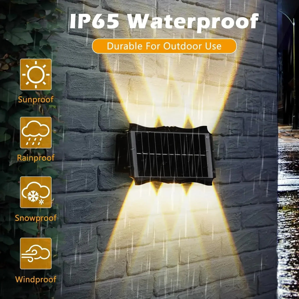 Solar LED Light Wall Lamp Outdoor Waterproof High Brightness Up And Down Luminous Lighting for Outdoor Garden Decoration - Magic Electronics