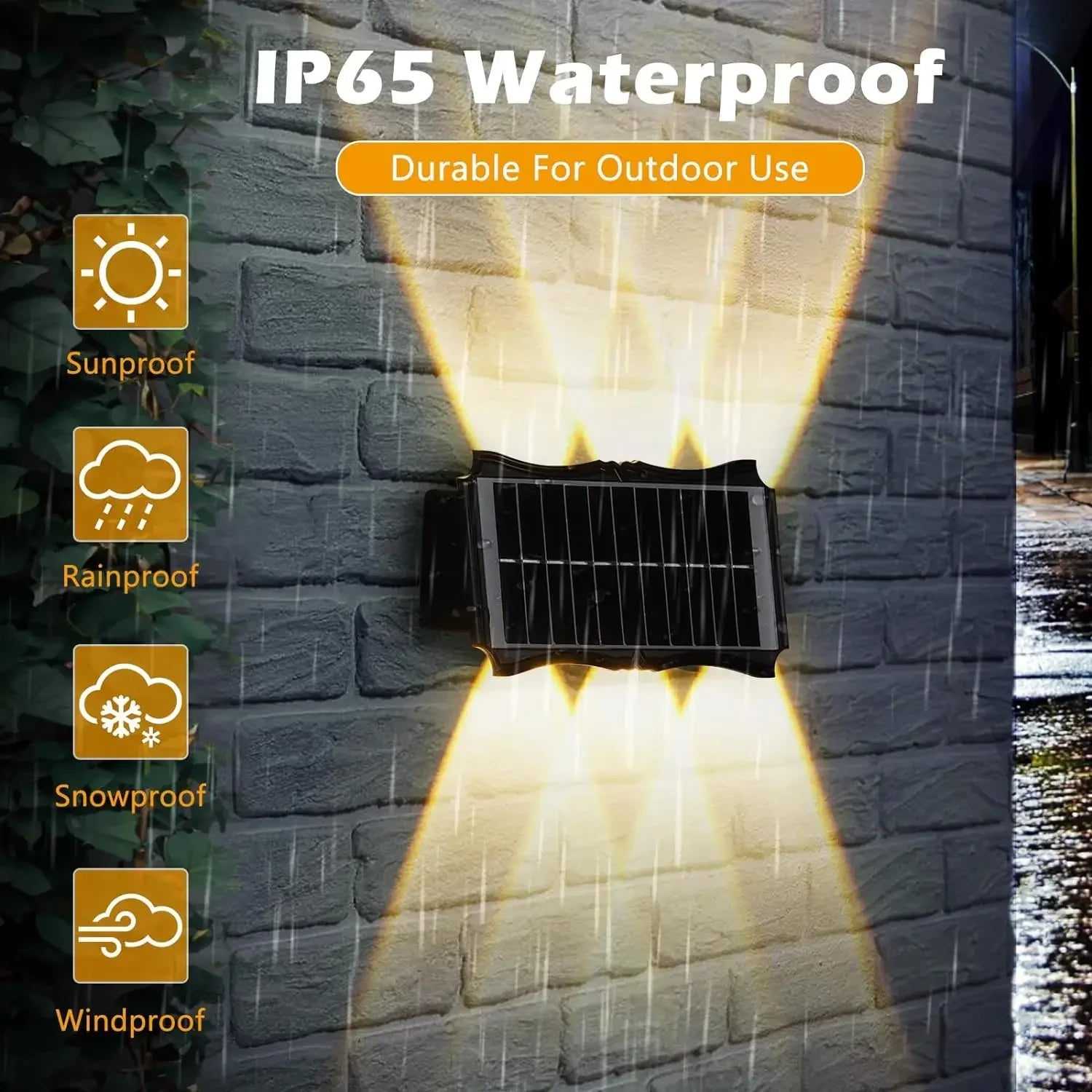 Solar LED Light Wall Lamp Outdoor Waterproof High Brightness Up And Down Luminous Lighting for Outdoor Garden Decoration - Magic Electronics