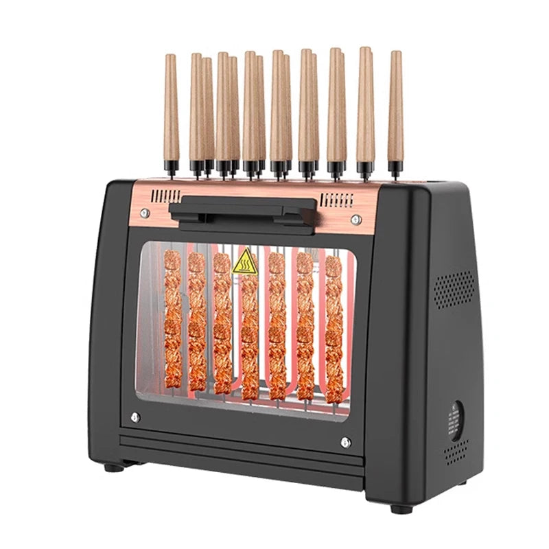 Barbecue Grill Household Automatic Rotating Skewers Machine Smokeless Rotary Electric Grill 220V/1200W Barbecue Grill black Magic Electronics S91381f9d42444ee087b464eb2137c966z black