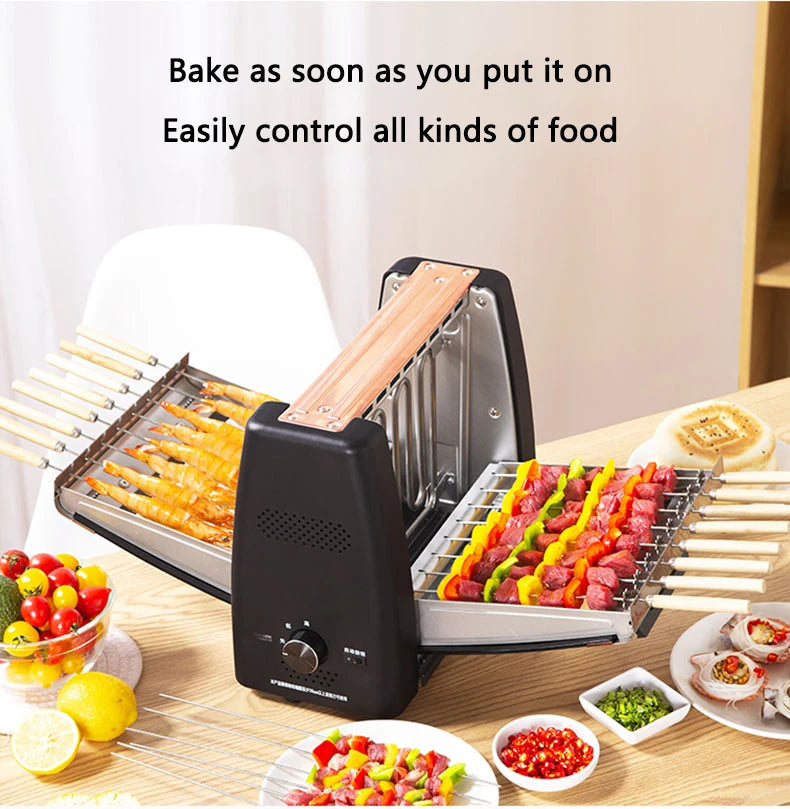 Barbecue Grill Household Automatic Rotating Skewers Machine Smokeless Rotary Electric Grill 220V/1200W Barbecue Grill Magic Electronics S9168076e76f1429e808fb9f54ffa9a0e4