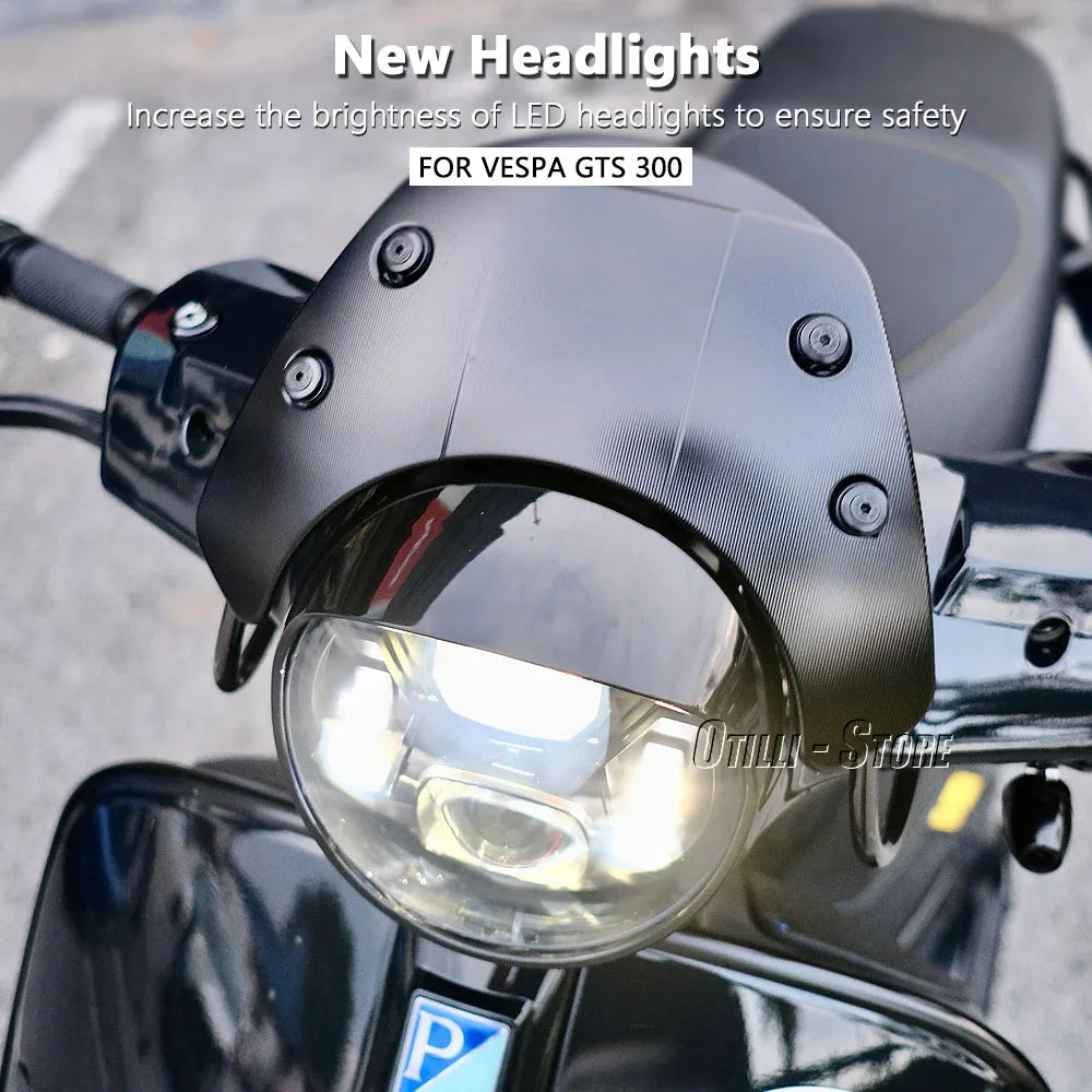 Motorcycle Accessories Front LED Headlight Headlamp Head Light Fairing For Vespa GTS300 gts300 Gts 300 GTS 300 - Magic Electronics