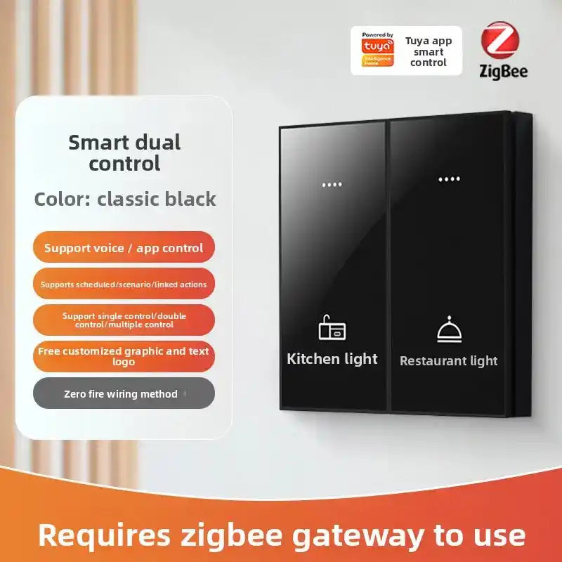 Zigbee Smart Switch Glass Panel Tuya Smart Home App Remote Control With Timer Function Voice Control Intelligent Button Switch - Magic Electronics