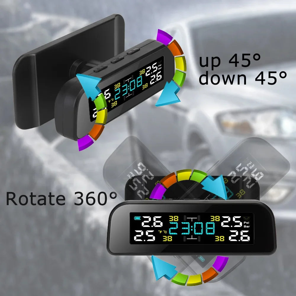 Universal Smart Solar TPMS Tire Pressure Sensor Car Tire Pressure Monitoring System with 4 Wheel Internal External Sensors TMPS Magic Electronics S931955056bef42e4b5cb0efc91b4c9bdP
