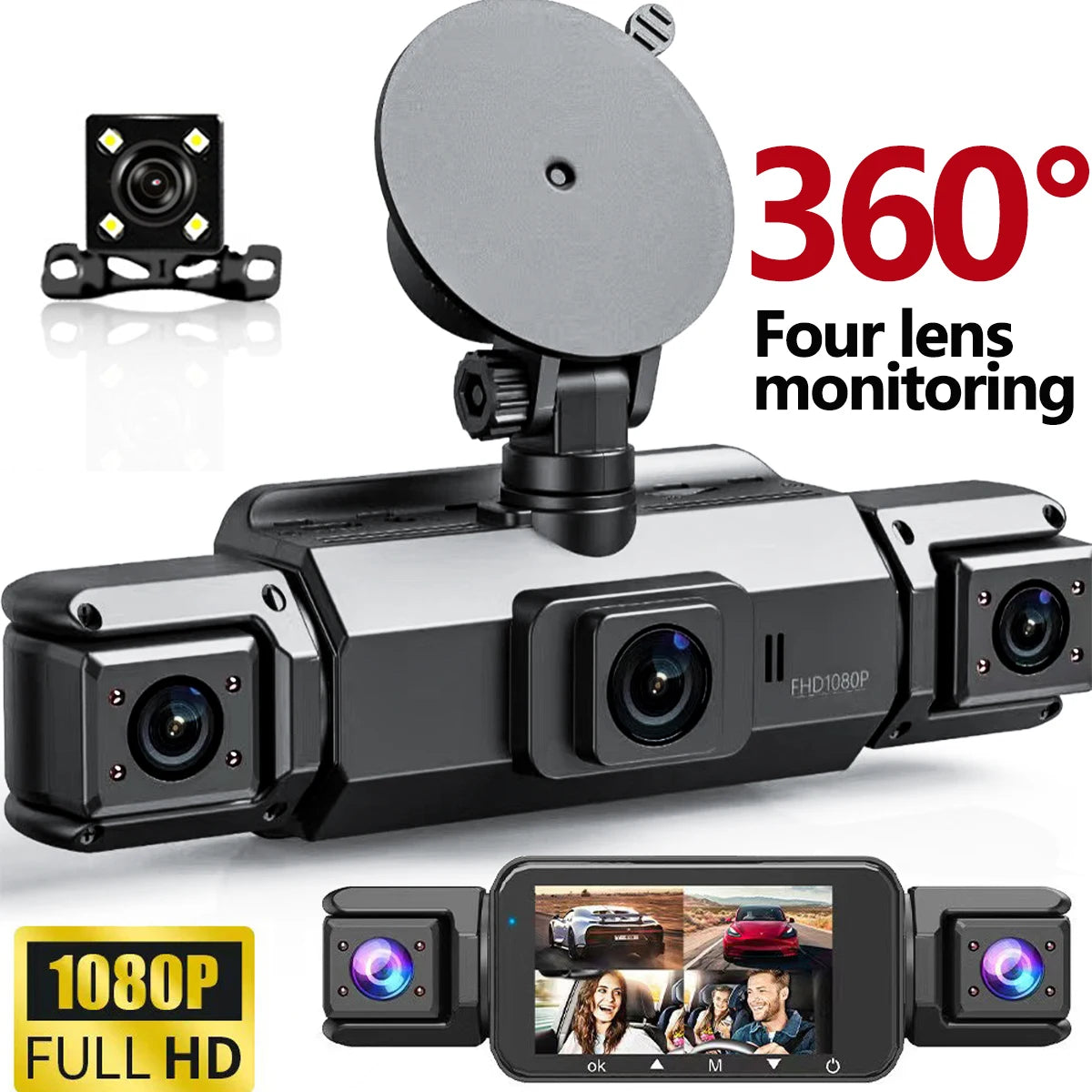 Dash Cam 4Channel 360° Car Camera Black Box 128G Front Left Right Rear View Car DVR Video Recorder G-Sensor 24H Parking Monitor Magic Electronics S93a94aa0a0ac4f159cf187686da088d6v