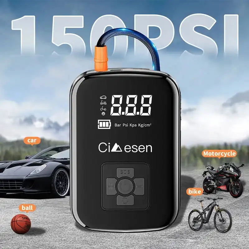 1pc Car Wireless Air Pump 150PSI Portable Electric Tire Inflation For Car Bicycle Motorcycle Air Compressor Inflator US Shipping - Magic Electronics