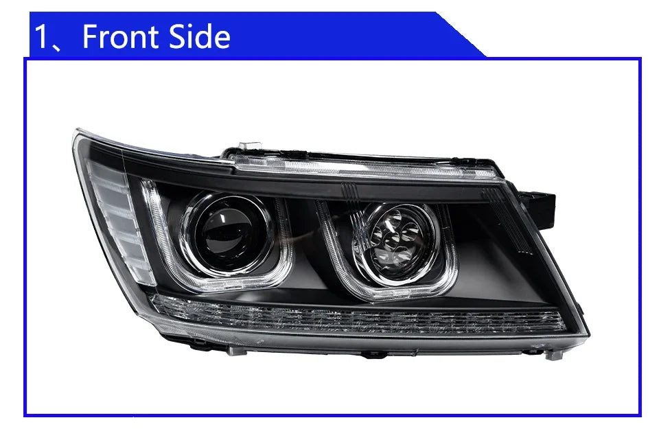 Auto Headlights Assembly For Fiat Freemont 2012-2014 Car Front Lamps Upgrade LED Double U Projector Lens Tool Accessories - Magic Electronics
