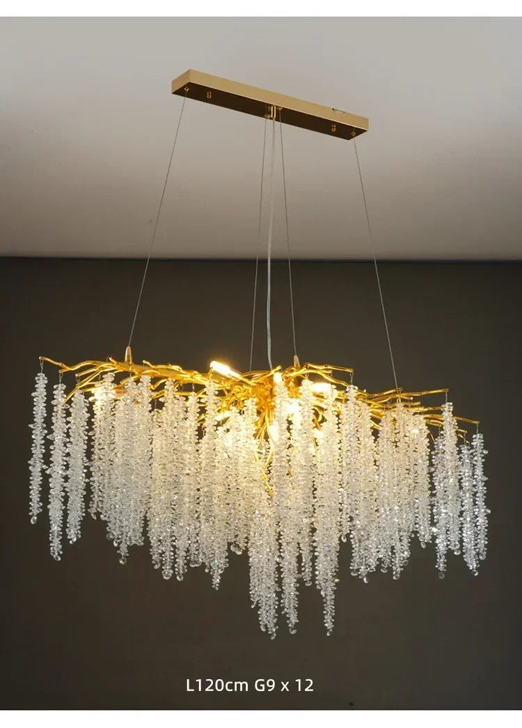 Modern Luxury Gold Branch Tassel Crystal LED Pendant Light Dining Room Living Room Indoor Home Decoration Atmosphere Fixtures Magic Electronics S9645f8727c5d4ef0afef973da84f07f4p