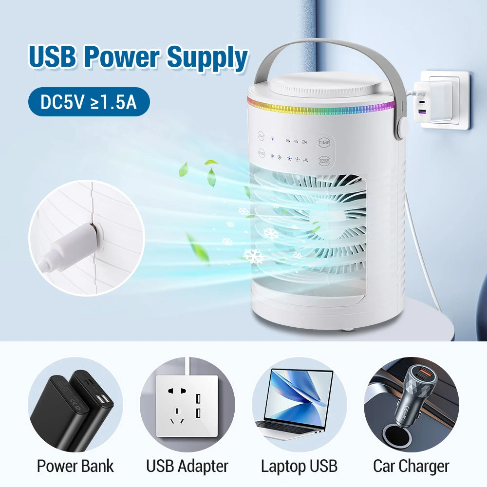 View details for Portable Air Conditioner Fan Refrigeration Fan Cooling Fan for Home Dormitory Mobile Cold Air Water-Cooled Small Air Conditioner Portable Air Conditioner Fan Refrigeration Fan Cooling Fan for Home Dormitory Mobile Cold Air Water-Cooled Sm