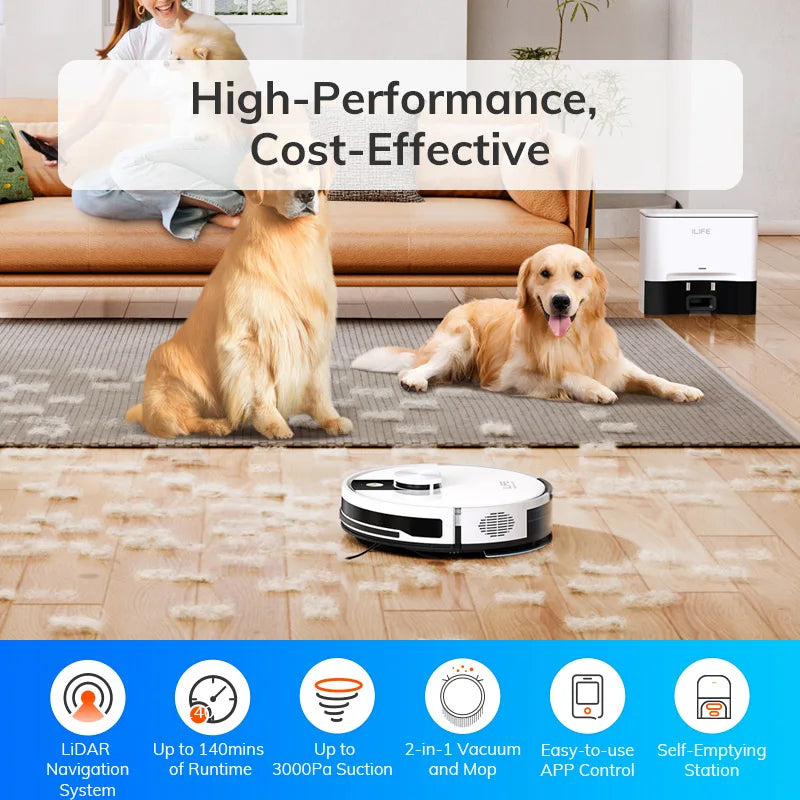 ILIFE A12 Pro Robot Vacuum and Mop Combo,LIDAR Navigation, self collection dust, 3000Pa suction, app/remote control Magic Electronics S965540d4f5564a25b22269a3f2eeb9b17