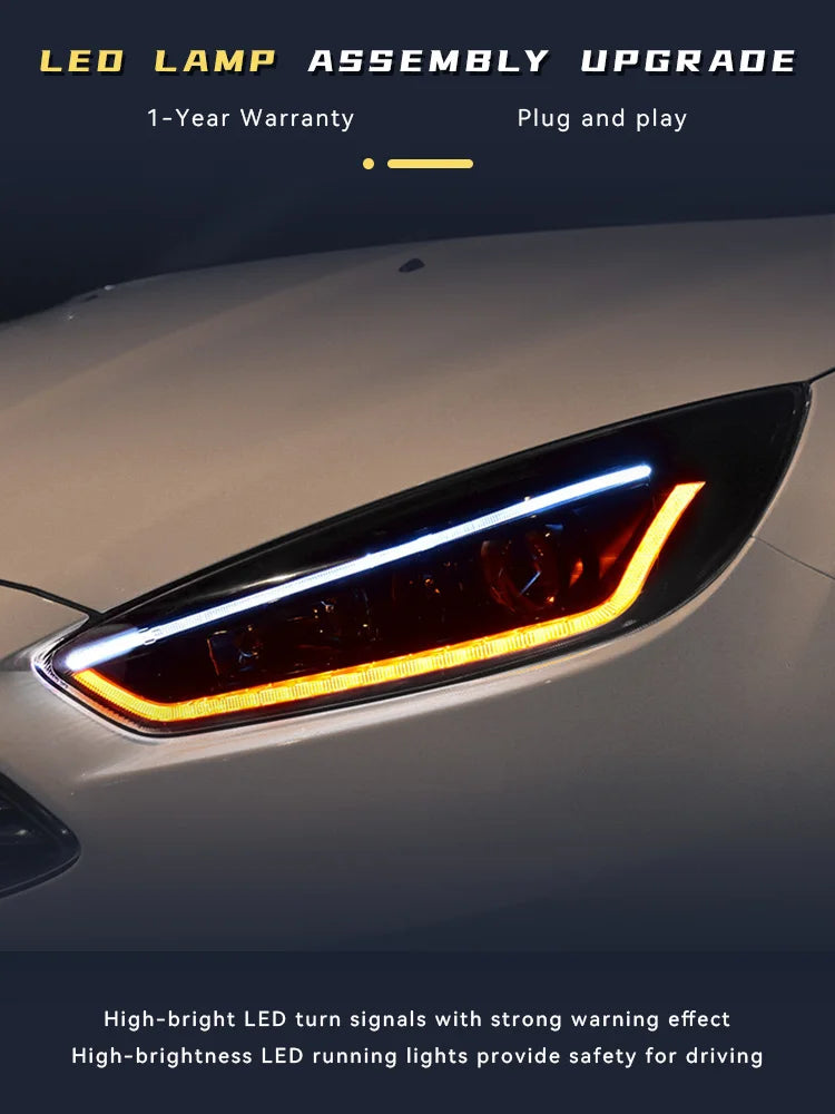 Headlights For Ford Focus 2015 2016 2017 2018 LED Head Lamp Styling DRL Front Signal Projector Lens Auto Tools Car Accessories - Magic Electronics
