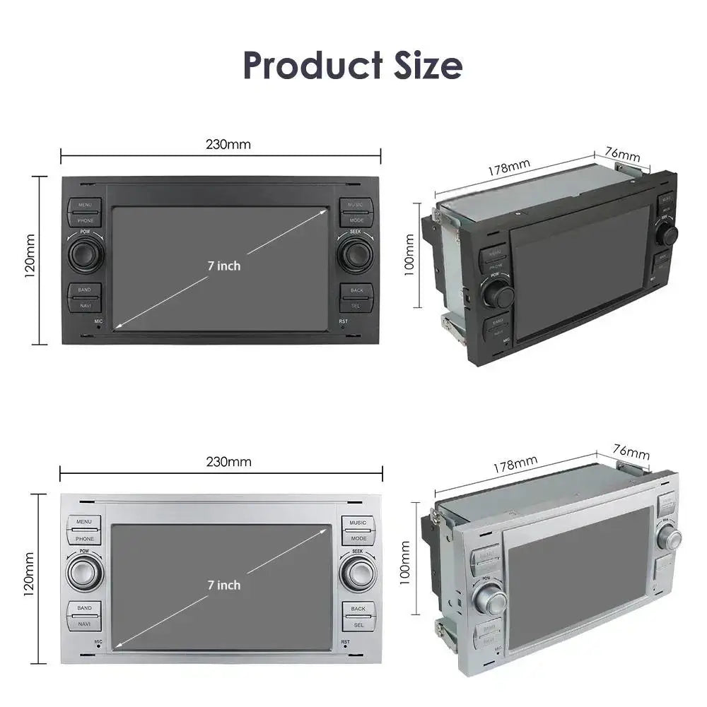 7' Car Radio with Wireless Carplay Android Auto Bluetooth FM for Ford Mondeo Fiesta S-max Focus Galaxy Transit Fusion Connect K Magic Electronics S96dc332f1f874c69a2b22f710874a9deM