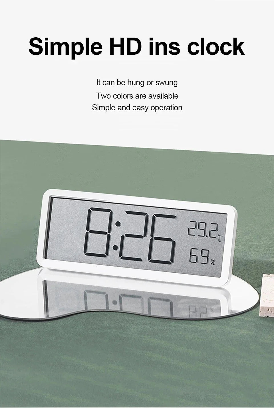 LCD Screen Digital Wall Clock Time Temperature Humidity Time Display Electronic Clock Desktop Digital Clock Battery Powered Magic Electronics S96e73406153c41ad850e3a3021fb8c97R