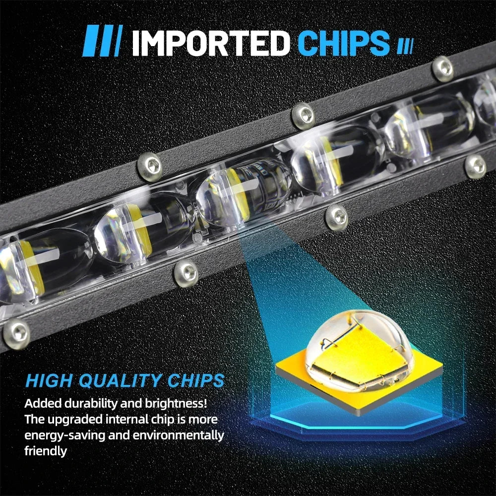 HAOLIDE 6D 7inch 14inch 20inch 26inch 38inch 50inch 1 Row Utral Slim Led Light Bar Driving Light 6000k White for Offroad SUV UTV Magic Electronics S96ea0db8830a4bc6989e57631a087538c