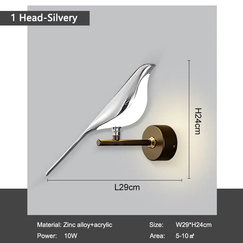 LED Gold Silver Magpie Bird Pendant Light Chandelier for Bedroom Living Room Indoor Hanging Lamp AC110v 220v Drop Shipping Silver-1 Head Magic Electronics S97354e4f7fc74294af289027e17f7c39m Silver-1 Head