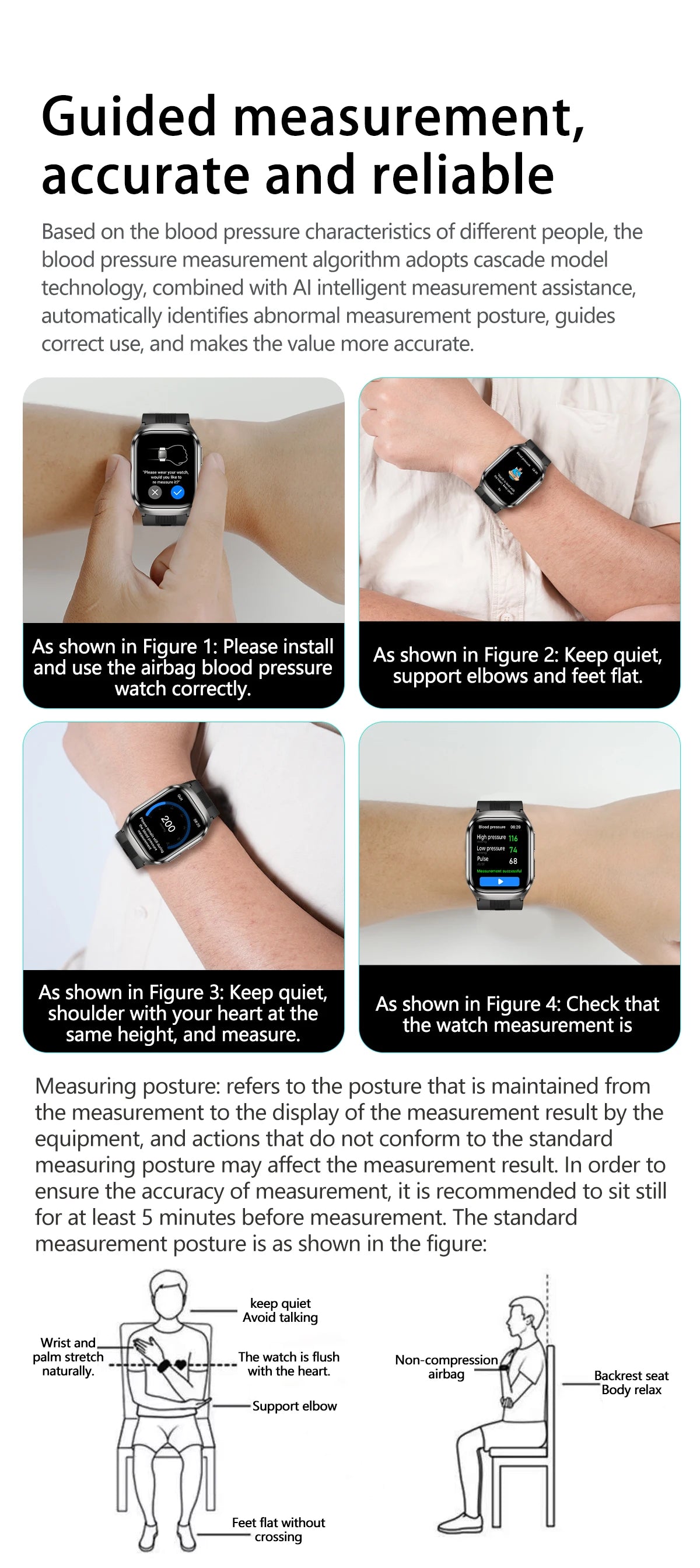 2026 New Upgrade AI Diagnostic Airbag Precise Blood Pressure Health SmartWatch Uric Acid ECG Blood lipids Smartwatch Men Women Magic Electronics S978a3b525243419bbf33cf20c9dd3a9e8