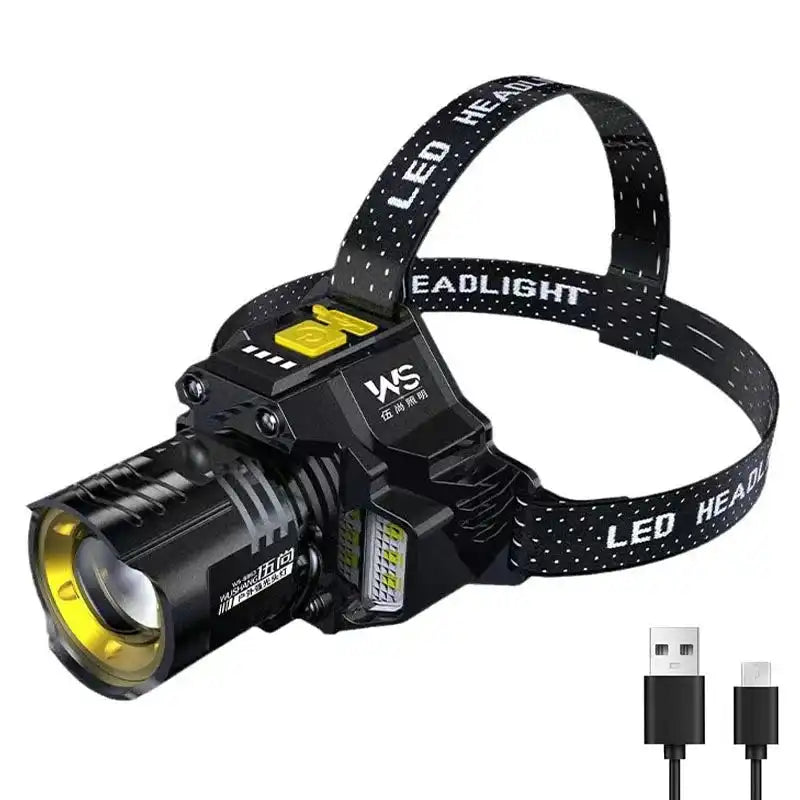 Rechargeable Powerful LED Headlamp with Telescopic Zoomable Headlight - Outdoor Waterproof High Lumen Work Head Light - Magic Electronics