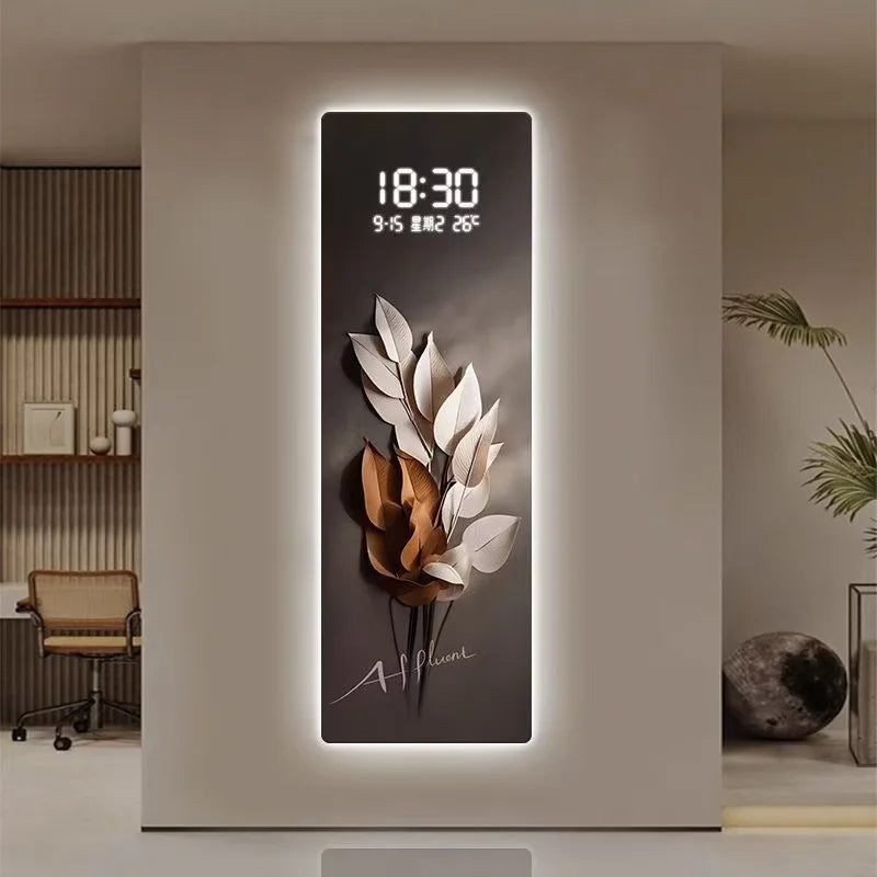 Home electronic clock, living room decoration lights, corridor hanging paintings, light luxury, clock murals - Magic Electronics