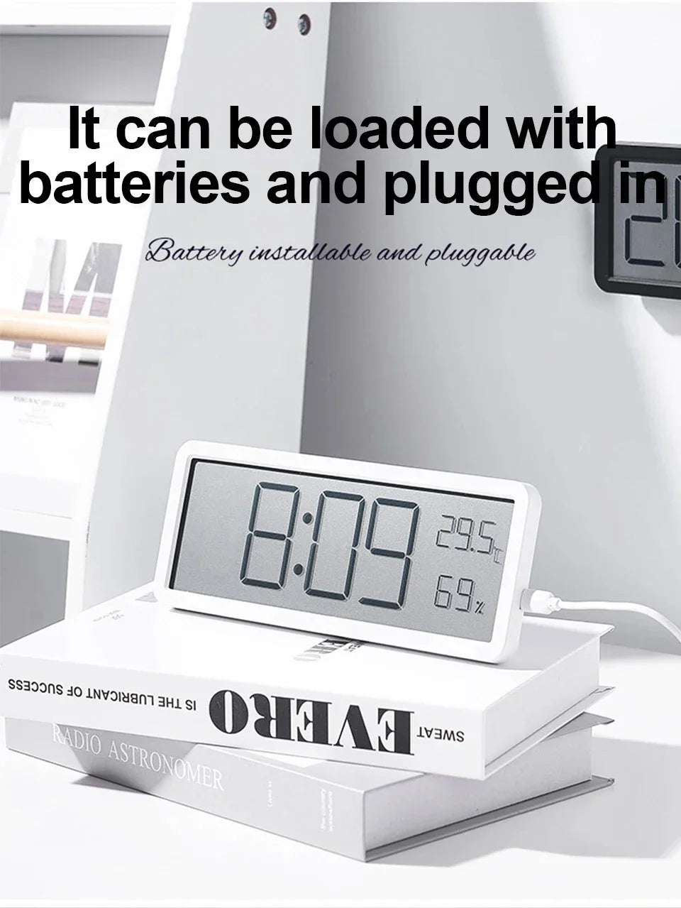 LCD Screen Digital Wall Clock Time Temperature Humidity Time Display Electronic Clock Desktop Digital Clock Battery Powered Magic Electronics S99106021a9714a1687c990c5bb6fe489z