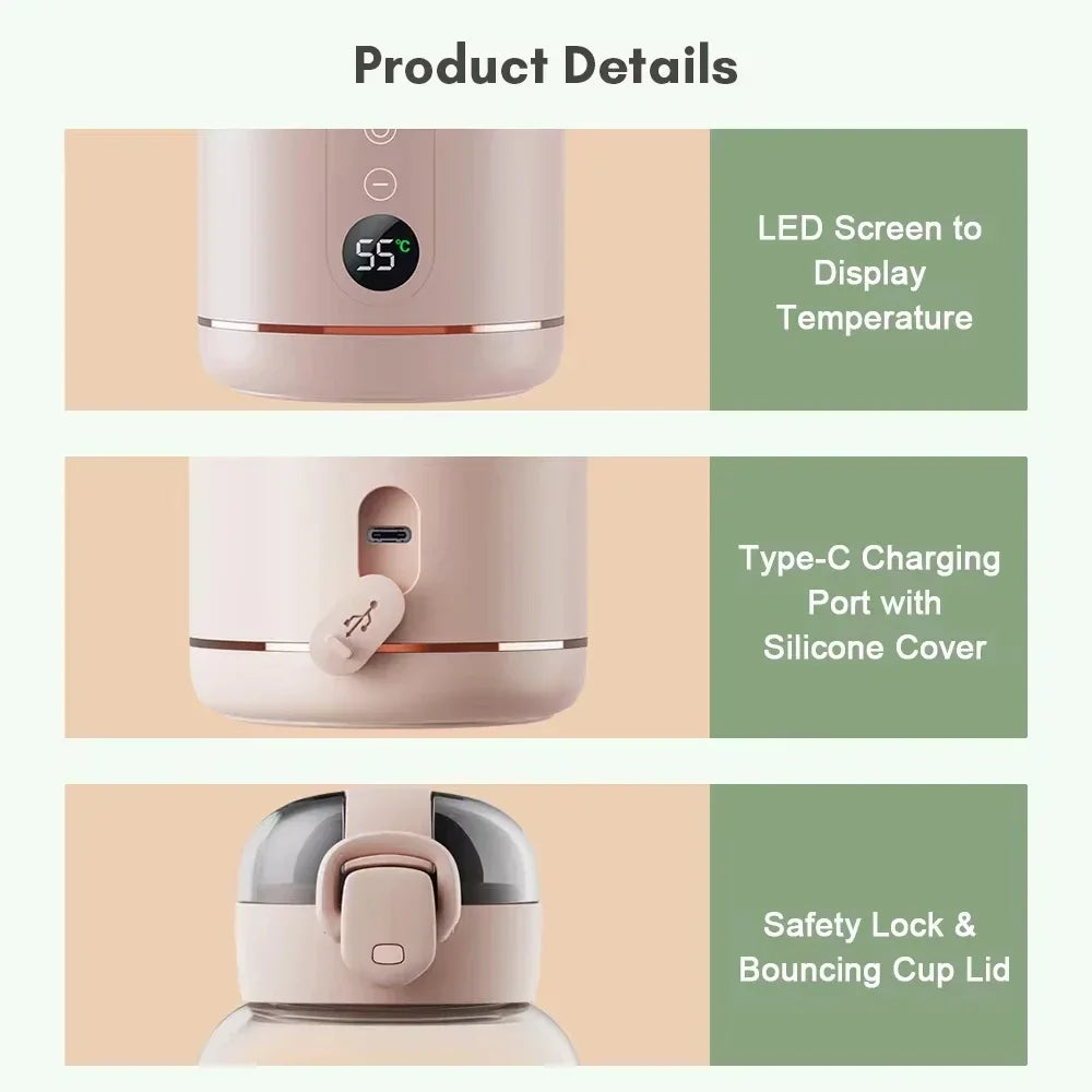 Portable Electric Baby Bottle Warmer USB Charge 300ML Outdoor Dissolve Formula Milk Instant Travel Portable Water Warmer Heater Magic Electronics S997f413d65f94e0791994dbe91d5a890q