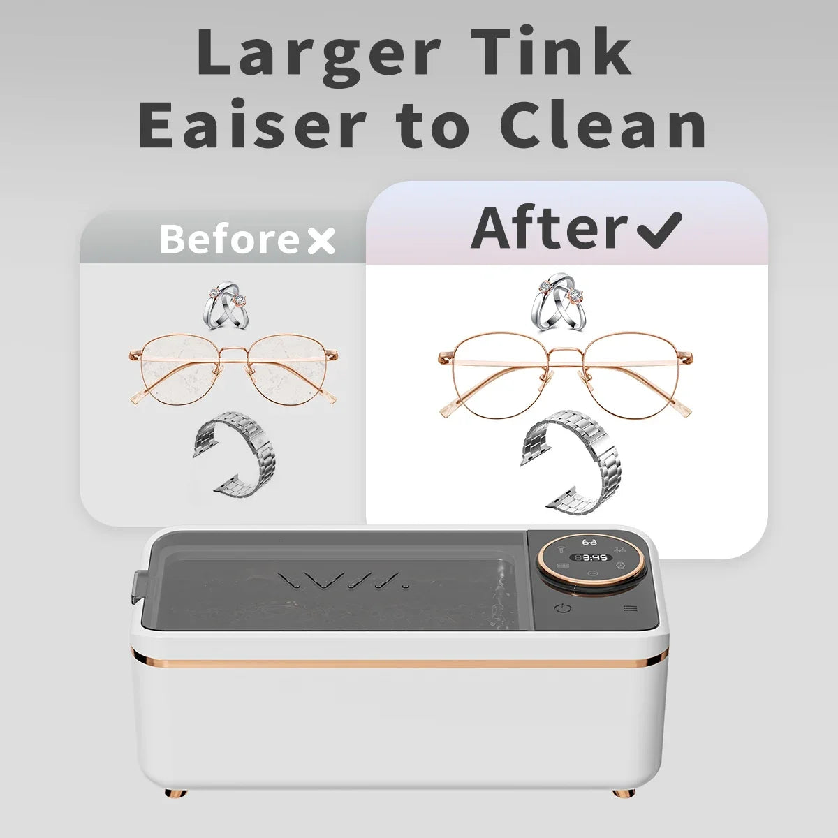 Ultrasonic 55KHZ Cleaning Machine Soundwave Technology Deep Cleaning Appliance for Glasses Dentures Jewelry Makeup Brushes Magic Electronics S99d6097ea6b8423ab360544bf5c9f459G