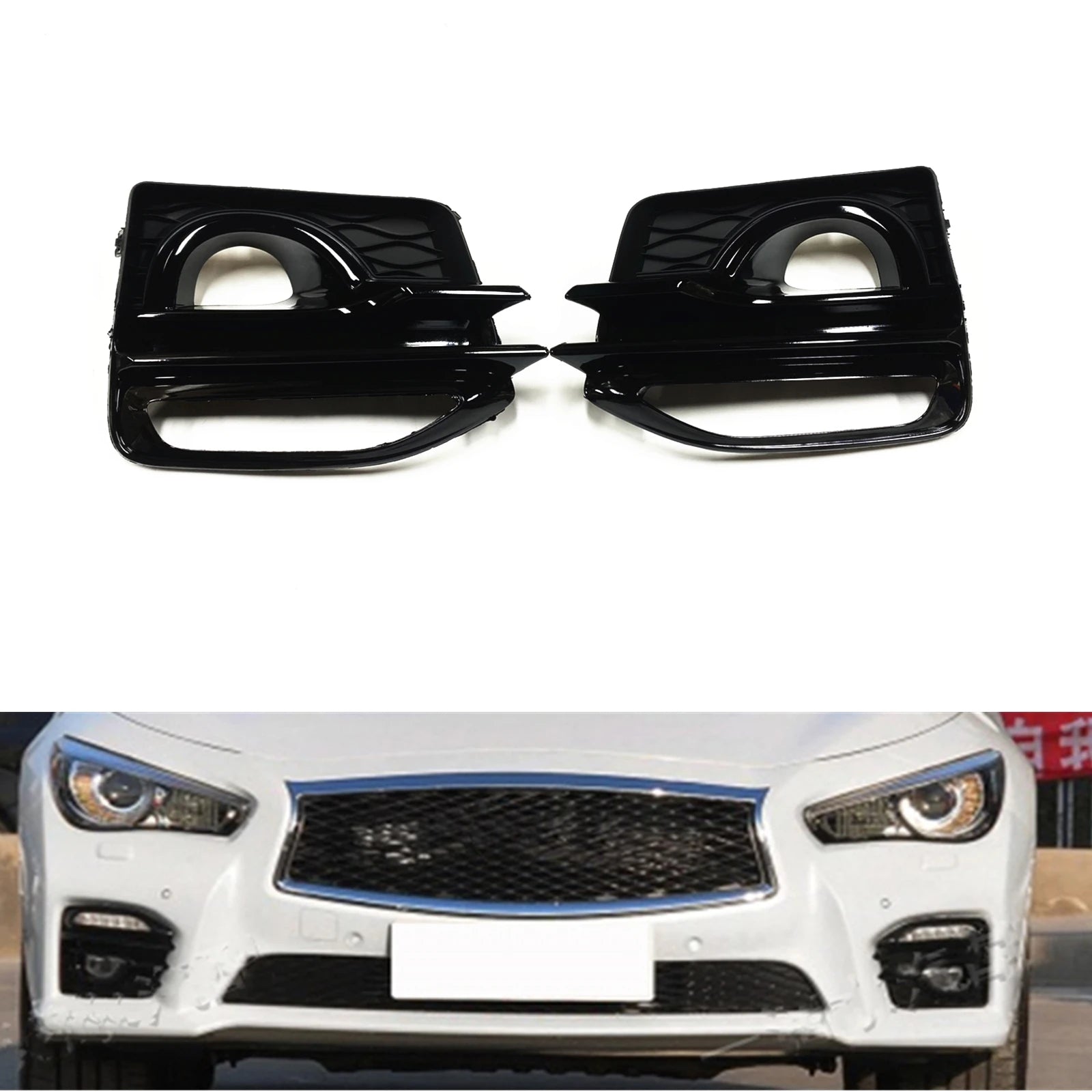 Fog Light Cover For Infiniti Q50 2014-2017 Sport 622574GA1A 622564GA1A Front Bumper Lamp Side Air Vent Intake Grill Frame Bezel 1PCS Right Passenger Magic Electronics S9a9030095dd943a996285084e7d876a6O 1PCS Right Passenger