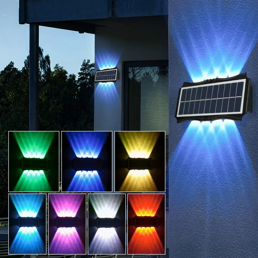 Solar LED Light Wall Lamp Outdoor Waterproof High Brightness Up And Down Luminous Lighting for Outdoor Garden Decoration - Magic Electronics