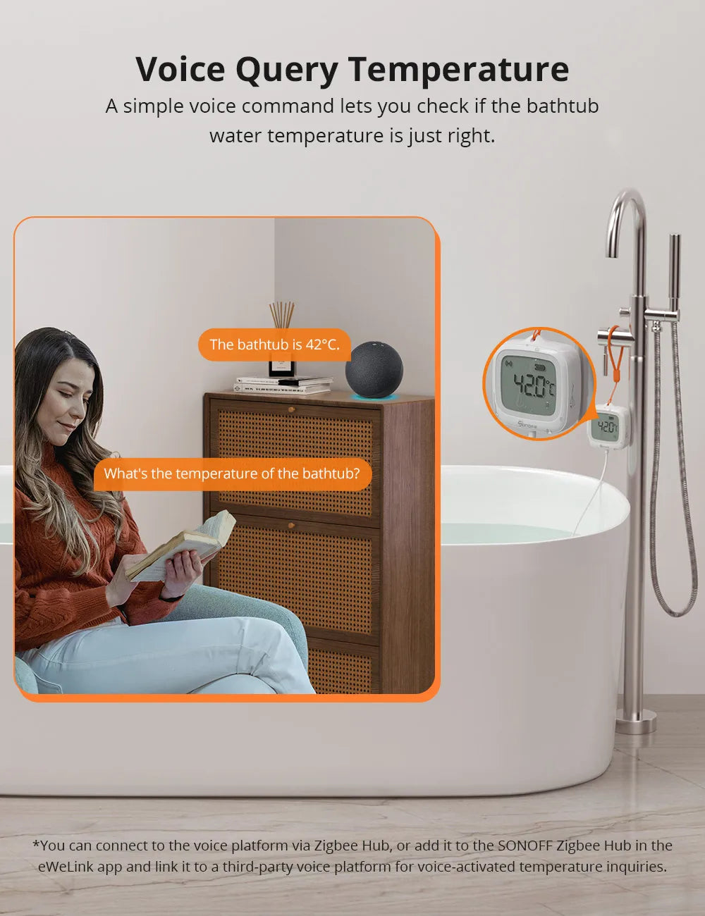 SONOFF SNZB-02LD Zigbee Smart Thermometer With Probe IP65 Waterproof Smart Zigbee Temperature Sensor For water tanks, Aquariums Magic Electronics S9bc2ef984ef4416f95c382a49b5dd490t