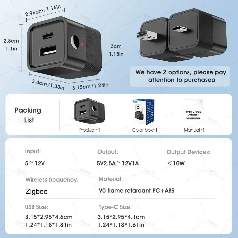 Zigbee Micro USB Adaptor Switch 5V Mini TYPE-C USB Power Adaptor Signal Repeater Plug Home Automation For Smart Life TUYA Z2M - Magic Electronics