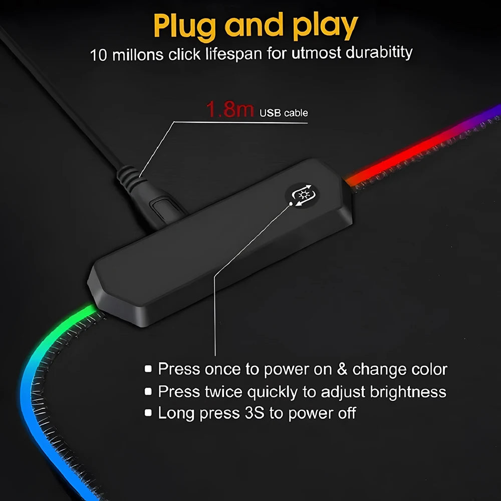 Razer Mouse Pad XXL RGB Gaming Mouse Pad HD Gamer Accessories Large LED Light MousePads PC Carpet With Backlit Magic Electronics S9c0c24f1bf58463399fe4aeb56314a63C