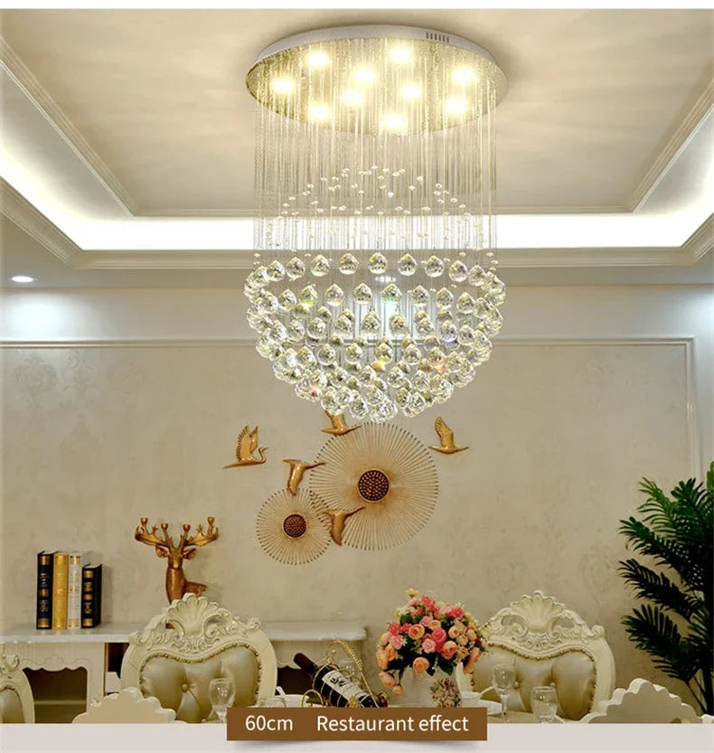 Round K9 Crystal Ball Led Ceiling Chandelier Pendant Lamp for Living Dining Room Cristal Lustre Bedroom Home Decor Light Fixture Magic Electronics S9c9fb50f3bf74832939ff979e6546623V