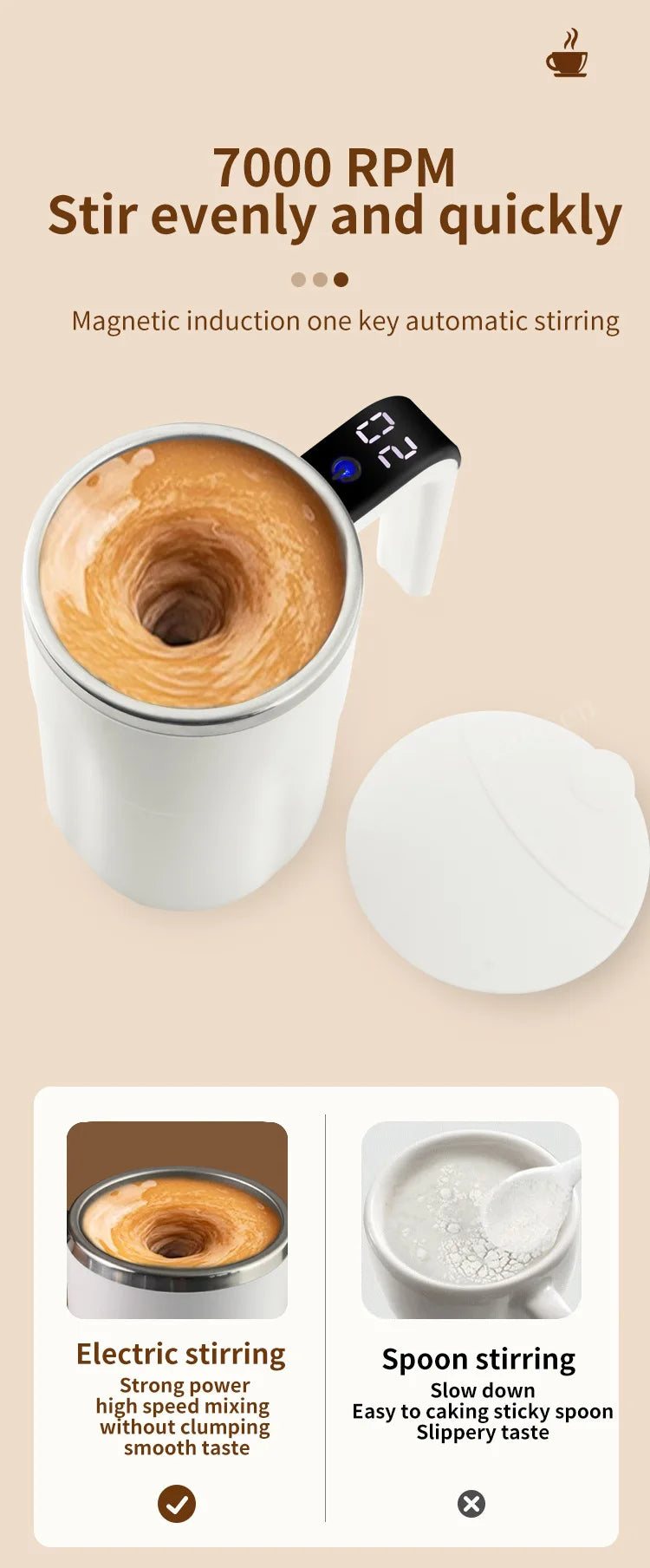 Automatic Stirring Cup Rechargeable Portable Coffee Electric Stirring Stainless Steel Mixer Rotating Magnetic Self Stirring Mugs Magic Electronics S9cabe499c5814a5f974ba020f5328934S