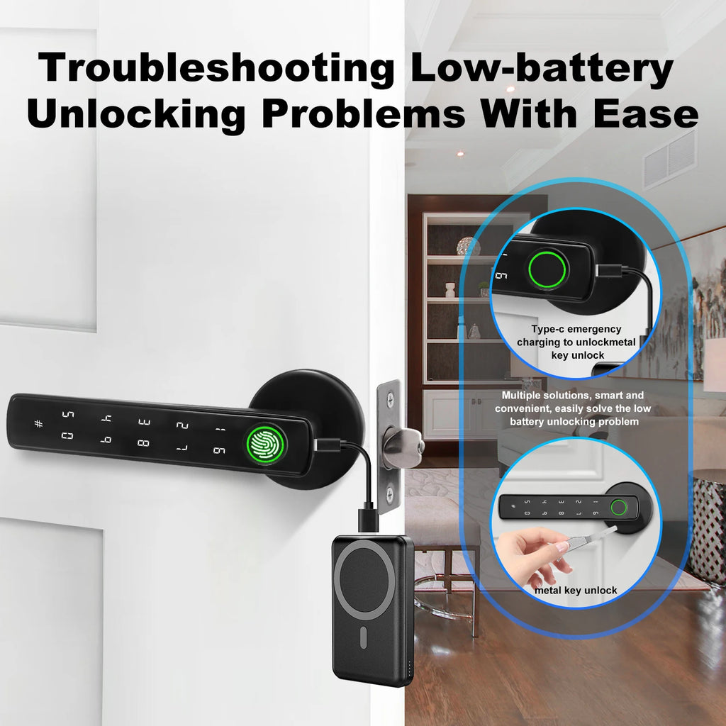 View details for Tuya Bluetooth Fingerprint Electronic Door Handle Lock Smart Lock System Security Protection Smart Home Devices Tuya Bluetooth Fingerprint Electronic Door Handle Lock Smart Lock System Security Protection Smart Home Devices