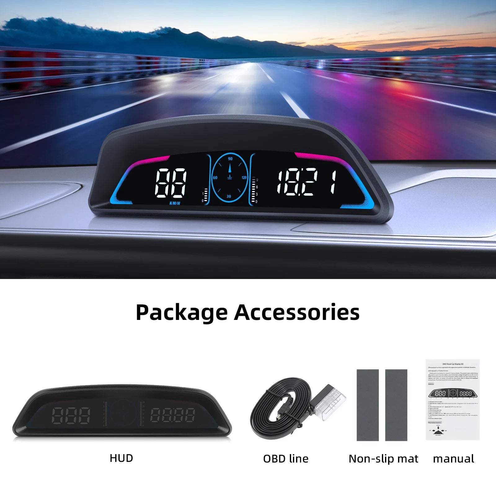 Car OBD/GPS B3 G3 Head Up Display Speed Gauge For HUD Display With Alarm Function Temperature Voltage RPM On-board Computer - Magic Electronics