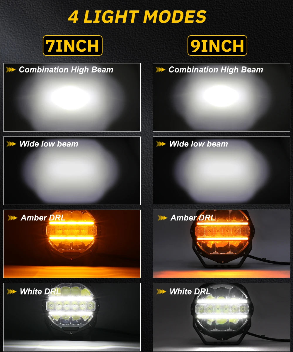 CO LIGHT Round LED Offroad Lights 7 Inch Spot Driving Light Pods with DRL Super Bright Off Road Ditch Work Light Bar for SUV Magic Electronics S9f4ff759b5da47fdbc7d19540d575ccf5