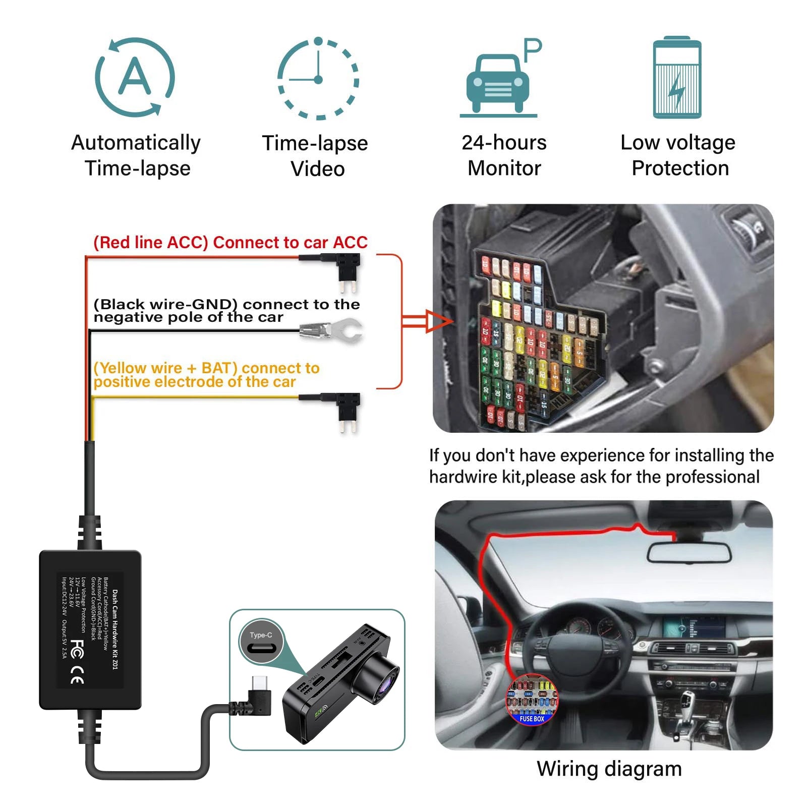 Dash Cam for cars 4K UHD Recording Front Rear Car Camera HDR Night Vision Recorder Built in Wi-Fi 24H Parking Mode APP Monitor Magic Electronics S9fadfbe6888d4b648e181e0dd0c9bd953