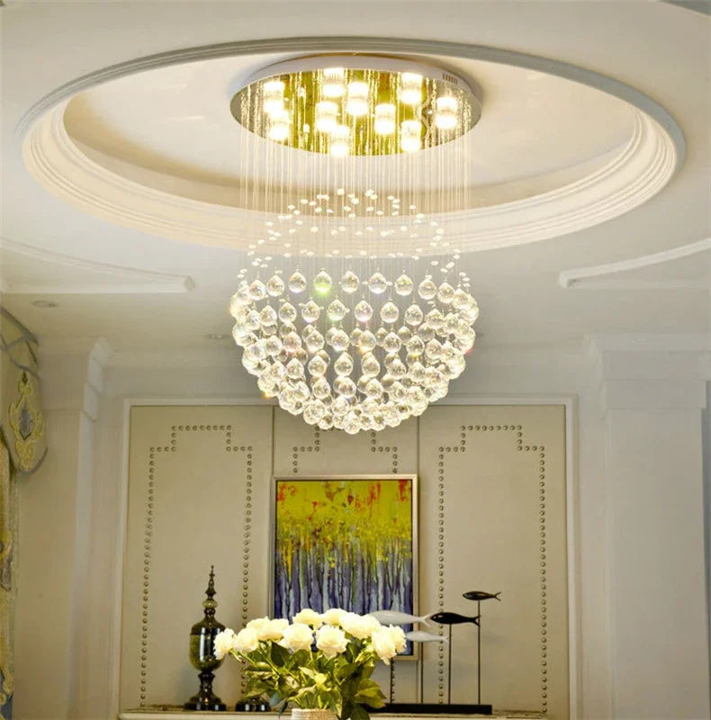 Round K9 Crystal Ball Led Ceiling Chandelier Pendant Lamp for Living Dining Room Cristal Lustre Bedroom Home Decor Light Fixture Magic Electronics S9fb3c507609e457cbb6878d7ac956e4at