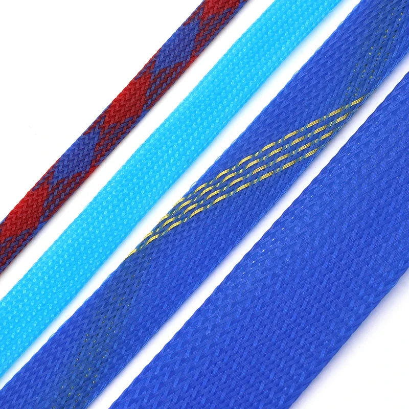 1/5/10M Blue-Gold-Red PET Braided Wire Cable Sleeve 3 4 6 8 10 12 16 20 25 30 40mm Tight High Density Expandable Magic Electronics Sa03732af7b6b4103b2f6aab1086293fbR_6557370a-3ed7-4d38-bdd0-b53a1f52b049