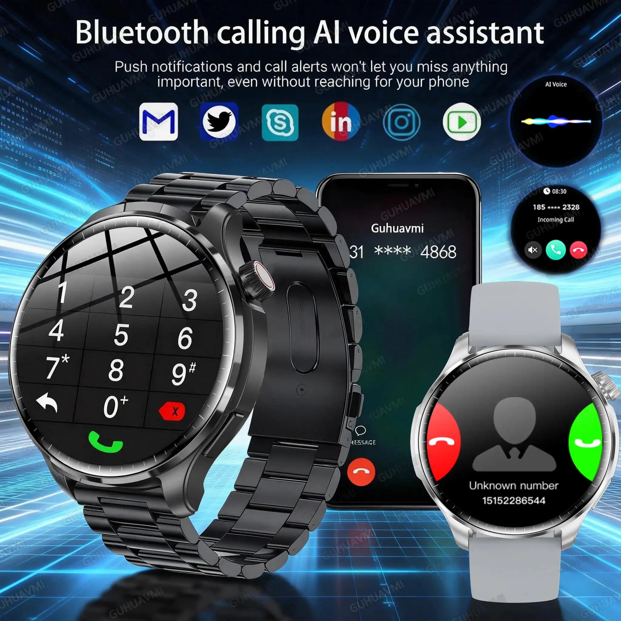 2026 New GPS SmartWatch BluetoothCall IP68 Waterproof AMOLED Screen Custom AOD Watch Face Sport Smartwatch Men Women Android iOS - Magic Electronics