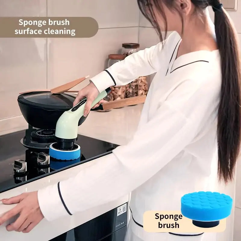 Electric Bathroom Cleaning Brush 9-in-1 Wireless Household Rotation Cleaning Brush for Bathroom Kitchen Toilet Cleaning Scrubber Magic Electronics Sa1183367bd564e8495ac06e498531d11c