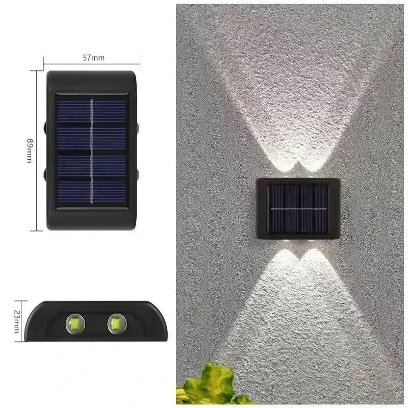 Solar Wall Lamp Outdoor Waterproof Solar Lights Up And Down Convex lens Lighting For Garden Street Landscape Balcony Outdoor Dec - Magic Electronics